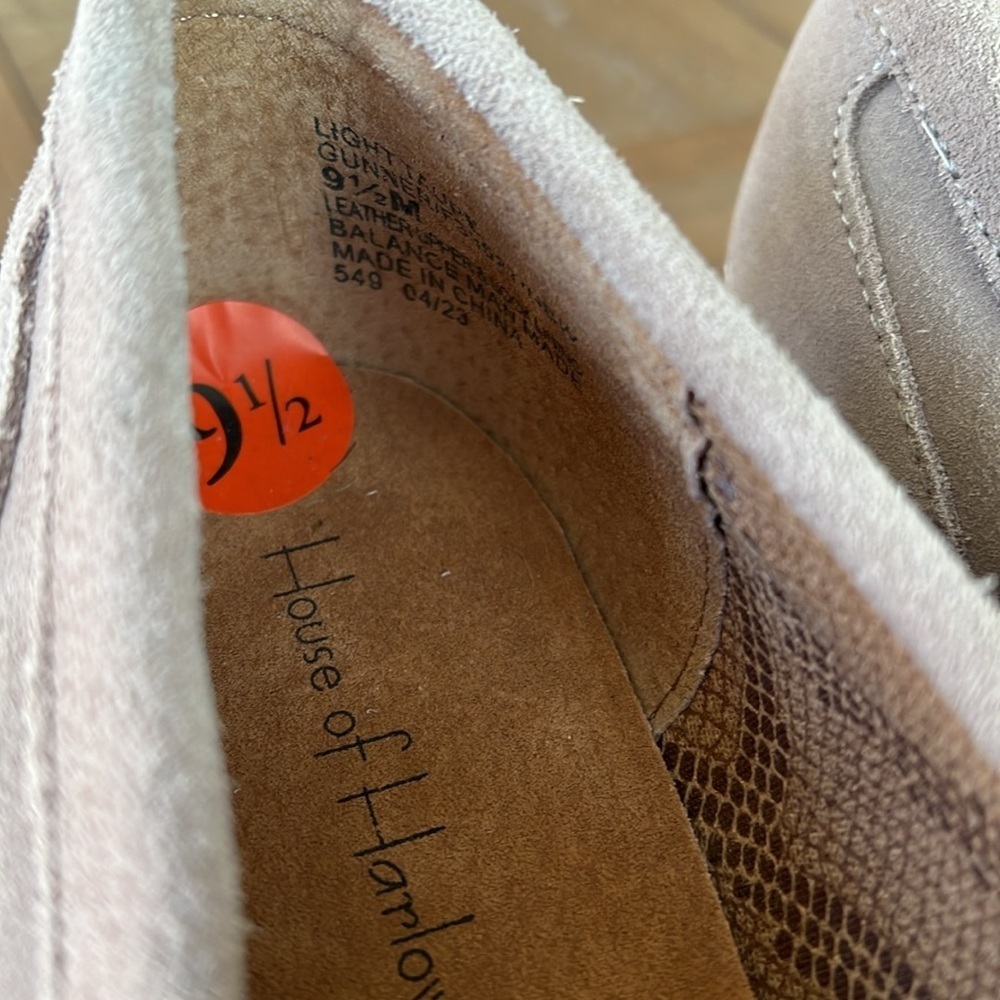 House of Harlow 1960 gunner light taupe gray suede platform loafers - Picture 5 of 9